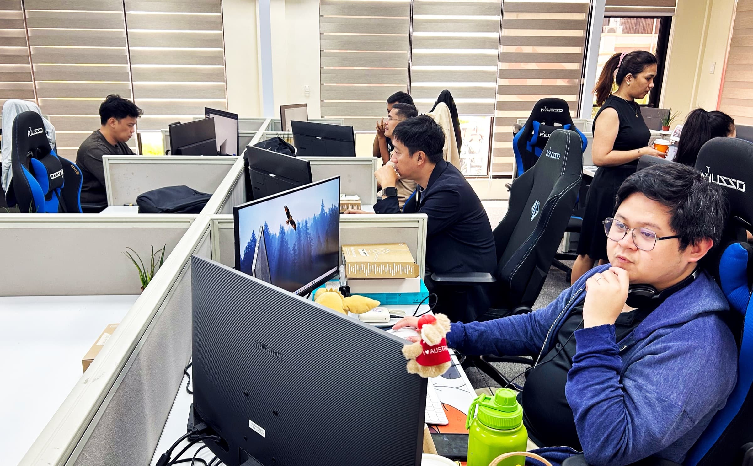 TwistTeams staff working together inside the Clark office